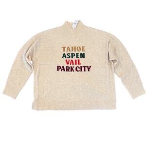 ***NWT LOFT Lou & Grey Khaki Heather Ski City Sweater